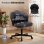 Silla De Escritorio En Forma De Flor Con Ruedas, Silla De Maquillaje Con Doble Respaldo Y Cojín Nube, Silla Giratoria Altura Ajustable, Silla De Oficina Para Dormitorio Homeoffice, Cuero Pu - Negro