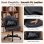 Silla De Escritorio En Forma De Flor Con Ruedas, Silla De Maquillaje Con Doble Respaldo Y Cojín Nube, Silla Giratoria Altura Ajustable, Silla De Oficina Para Dormitorio Homeoffice, Cuero Pu - Negro