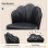 Silla De Escritorio En Forma De Flor Con Ruedas, Silla De Maquillaje Con Doble Respaldo Y Cojín Nube, Silla Giratoria Altura Ajustable, Silla De Oficina Para Dormitorio Homeoffice, Cuero Pu - Negro
