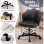 Silla De Escritorio En Forma De Flor Con Ruedas, Silla De Maquillaje Con Doble Respaldo Y Cojín Nube, Silla Giratoria Altura Ajustable, Silla De Oficina Para Dormitorio Homeoffice, Cuero Pu - Negro