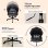 Silla De Escritorio En Forma De Flor Con Ruedas, Silla De Maquillaje Con Doble Respaldo Y Cojín Nube, Silla Giratoria Altura Ajustable, Silla De Oficina Para Dormitorio Homeoffice, Cuero Pu - Negro