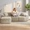 Canapé d’angle GTPLAYER Sofa Modulaire Lit 245x60x40 cm Gris Beige