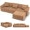 Divano angolare GTPLAYER Modulare 245 x 60 x 40 cm Funzione Letto Marrone