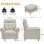 Sillón Relax Para Tv Con Función Reclinable, Sillón Reclinable Con Otomana Y 4 Respaldo Ajustable, Sillón Tapizado De Tela Individual Para Salón Dormitorio Home Cinema, Chenille - Beige