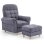 Sillón Relax Para Tv Con Función Reclinable, Sillón Reclinable Con Otomana Y 4 Respaldo Ajustable, Sillón Tapizado De Tela Individual Para Salón Dormitorio Home Cinema, Chenille - Gris
