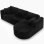 Divano angolare Boneless letto modulare velluto nero 263cm chaise longue