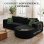 Divano angolare Boneless letto modulare velluto nero 263cm chaise longue