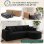 Divano angolare Boneless letto modulare velluto nero 263cm chaise longue