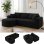 Divano angolare Boneless modulare letto 263cm velluto nero grande