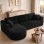 Divano angolare Boneless modulare letto 263cm velluto nero grande