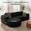 Divano angolare Boneless modulare letto 263cm velluto nero grande