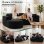 Divano angolare Boneless modulare letto 263cm velluto nero grande