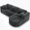 Divano angolare Boneless modulare letto 263cm velluto grigio senza montaggio