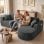 Divano angolare Boneless modulare letto 263cm velluto grigio senza montaggio