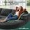 Divano angolare Boneless modulare letto 263cm velluto grigio senza montaggio