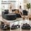 Divano angolare Boneless modulare letto 263cm velluto grigio grande destro