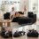 Ecksofa Boneless 243cm Modular Samt Schwarz mit Chaiselongue
