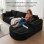 Ecksofa Boneless 243cm Modular Samt Schwarz mit Chaiselongue