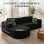 Divano angolare Boneless modulare letto 243cm velluto nero tasche laterali