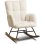 Silla mecedora GTPLAYER con reposabrazos, tela de peluche, 136 kg - Beige