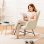 Silla mecedora GTPLAYER con reposabrazos, tela de peluche, 136 kg - Beige