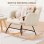 Silla mecedora GTPLAYER con reposabrazos, tela de peluche, 136 kg - Beige