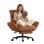 Chaise de bureau Welltin 90-135 repos bras tournants simili cuir marron