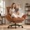 Chaise de bureau Welltin 90-135 repos bras tournants simili cuir marron