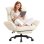 Chaise de bureau Welltin 90°-135°, accoudoirs pivotants, cuir synthétique blanc