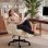 Chaise de bureau Welltin 90°-135°, accoudoirs pivotants, cuir synthétique blanc
