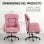 Chaise de bureau Welltin 90-135deg accoudoirs rotatifs Rose