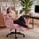 Chaise de bureau Welltin 90-135deg accoudoirs rotatifs Rose
