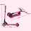 Patinete elétrico Welltin 120W autonomia 6km rodas 5,5" LED rosa dobrável