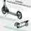 Patinete plegable Welltin doble frenado suspensión ruedas 20 cm verde