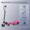Patinete eléctrico Welltin 120W Autonomía 10km Plegable Caballete Rosa