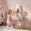Tocador Infantil Aiyaplay con Taburete y Espejos Giratorios Rosa y Blanco Crema