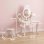 Tocador Infantil Aiyaplay con Taburete y Espejos Giratorios Rosa y Blanco Crema