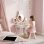 Tocador Infantil Aiyaplay con Taburete y Espejos Giratorios Rosa y Blanco Crema