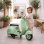 Moto eléctrica infantil Aiyaplay Vespa Licencia Oficial Ruedines Desmontables Verde