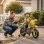 Moto eléctrica infantil Homcom amarilla con ruedas de apoyo desmontables