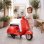 Moto Eléctrica Infantil Aiyaplay Vespa Licencia Oficial Rojo