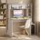 Mesa de escritorio con estantes Homcom moderna 114x45x138 cm blanco y natural