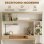 Mesa de escritorio con estantes Homcom moderna 114x45x138 cm blanco y natural