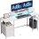 Mesa de escritorio con luces LED Homcom 155,5 x 48 x 88,5 cm blanca