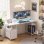 Mesa de escritorio con luces LED Homcom 155,5 x 48 x 88,5 cm blanca