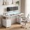 Mesa de escritorio con luces LED Homcom 155,5 x 48 x 88,5 cm blanca