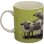 Taza La Oveja Shaun Rebaño Sobre Fondo Verde Porcelana 350 Mls