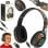 Auriculares bez marki inalámbricos Bluetooth con micrófono, RGB y batería 200 mAh negro