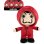 Peluche La Casa De Papel Con Traje Rojo Y Máscara Dalí 28 Cms