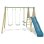 Portique ALEO Trigano Optima 2 Bois avec Toboggan bleu 2,22 m